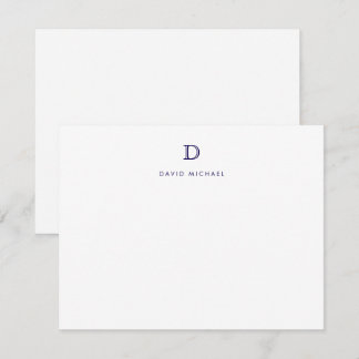 Carte de note initiale de monogramme simple classi