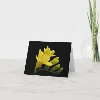 Carte de note jaune de fleur et de bourgeon de