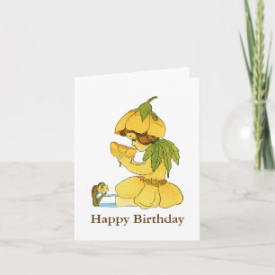 Carte de note jaune de joyeux anniversaire