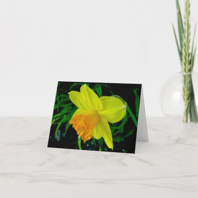 Carte de note jaune-orange de jonquille (Devant)