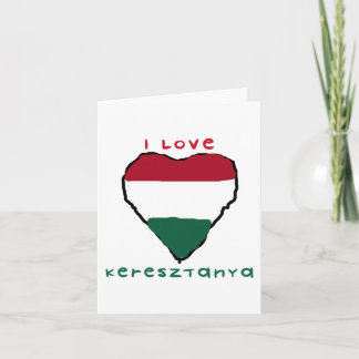 Carte de note Je t'aime Keresztanya