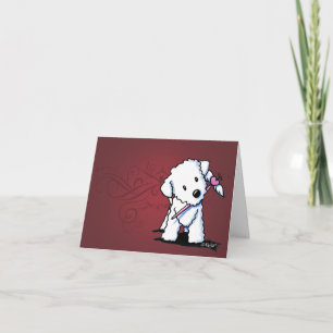 Carte de note KiniArt Bichon Heart Wings