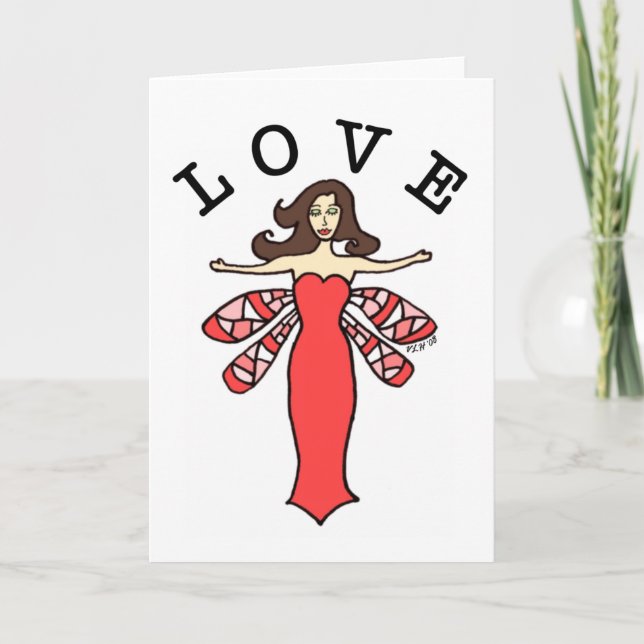 Carte de note Love Fée Dragonfly (Devant)