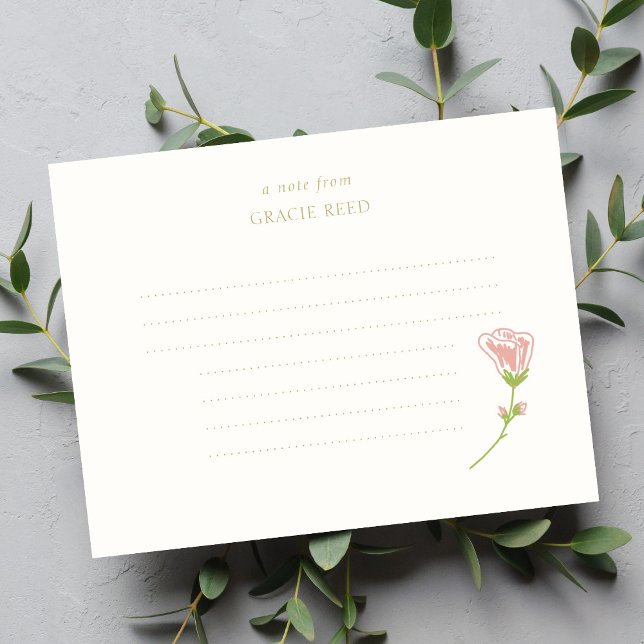 Carte de note manuscrite à Mariage Rose chic (Créateur téléchargé)