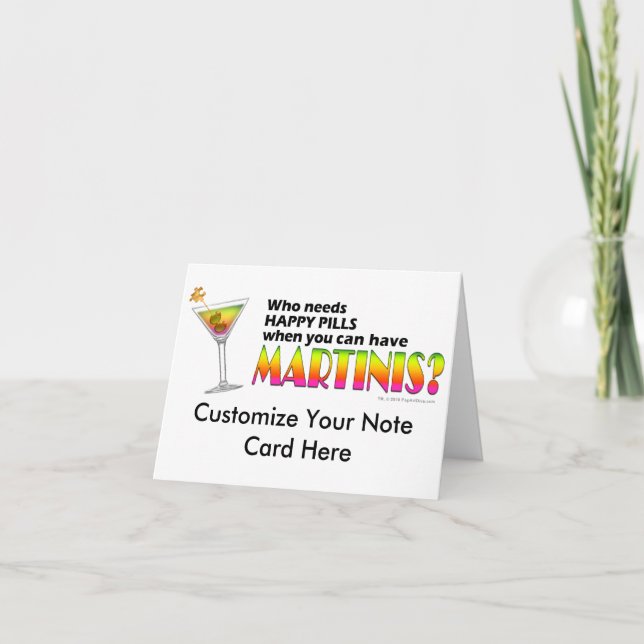 Carte de note - Martinis v. Happy Pills (Devant)
