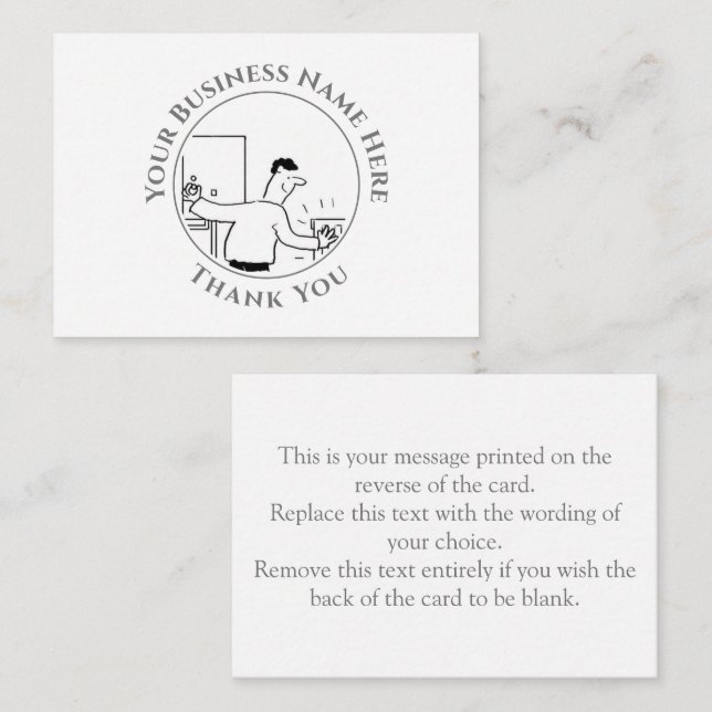 Carte de note Merci au plombier (Devant / Derrière)