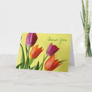 Carte de note Merci aux tulipes