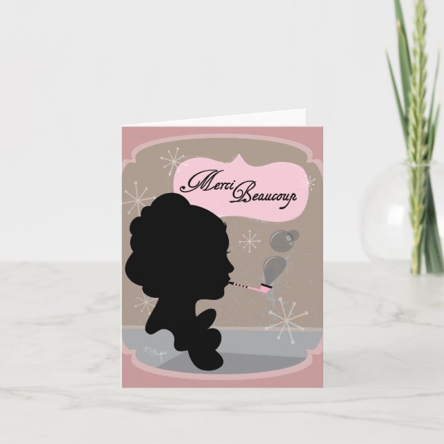 Carte de note Merci Beaucoup Cameo Design (Devant)