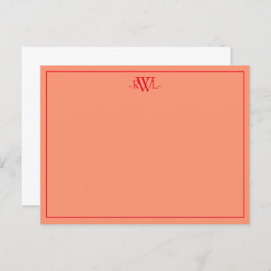 Carte de note minimale rouge orange et blanche