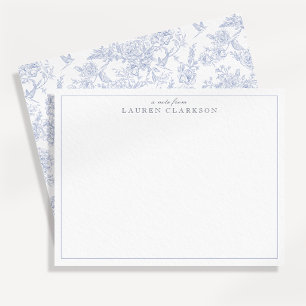 Carte de note minimaliste à toile bleue