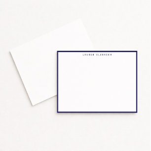Carte de note moderne à bordure bleue marine