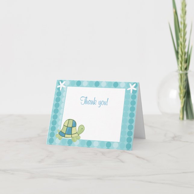 Carte de note moderne Blue Turtle Bay Merci (Devant)