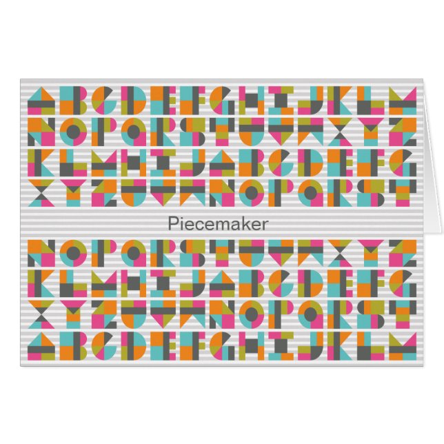 Carte de note moderne de lettres d'amour de bloc (Devant Horizontal)