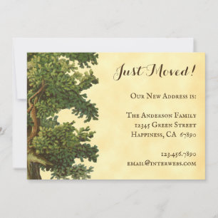 Carte de note modifiable Vintage Oak Tree Just Mov
