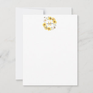 Carte de note Monogram Daisies