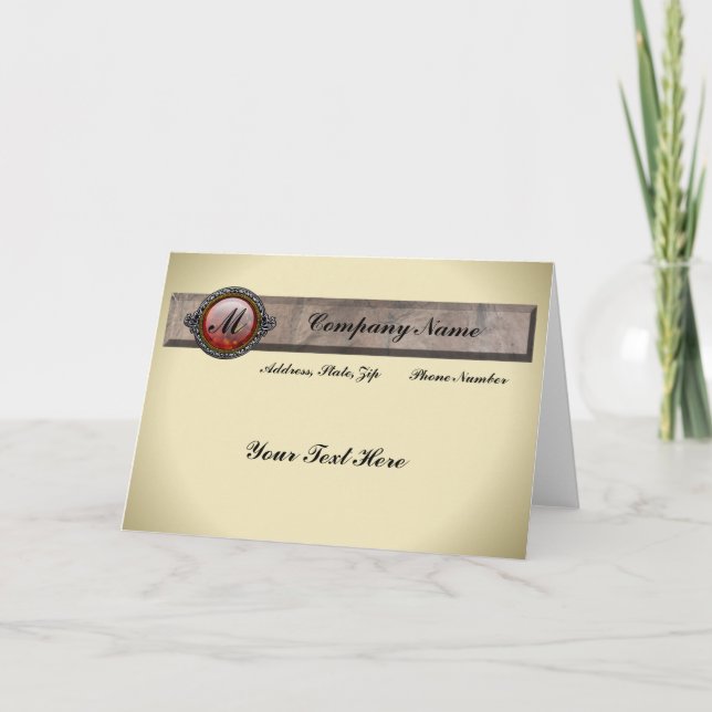 Carte de note Monogramme Broch vintage Victorian (Devant)