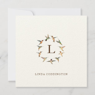 Carte de note Monogramme Humminbird