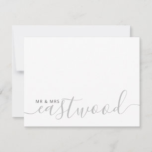 Carte de note Monogramme Mariage de nom de couple