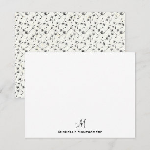Carte de note Monogramme Simple Script Design Mode