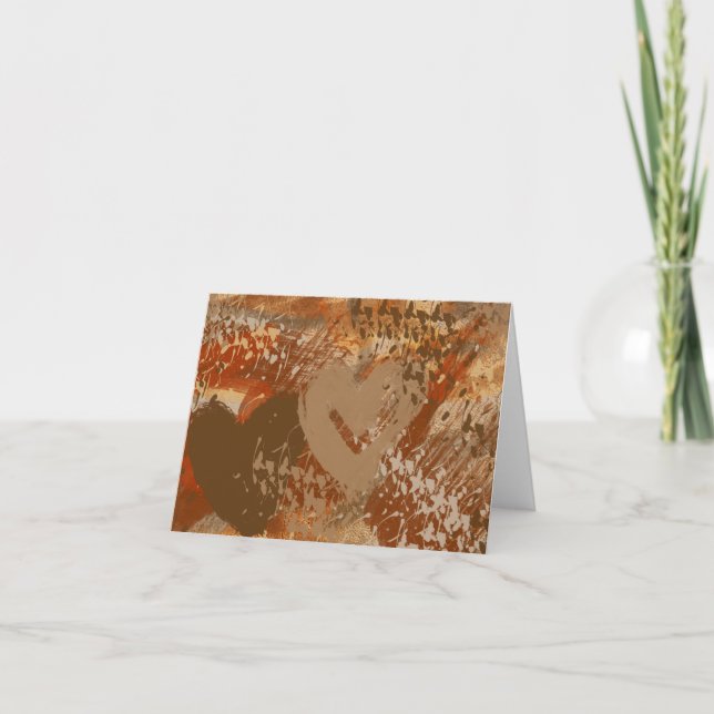 Carte de note Motif Abstrait Coeur de chocolat (Devant)