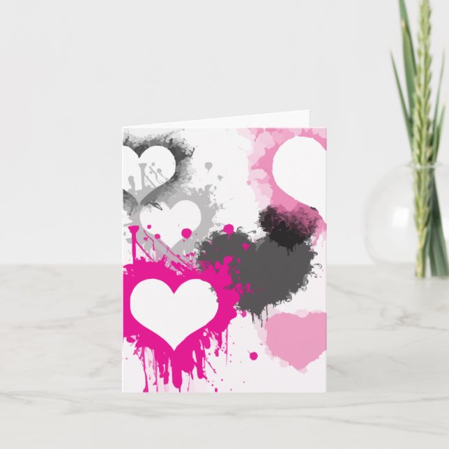 Carte de note Motif Paint Splash Heart (Devant)