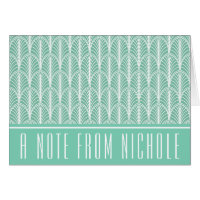 Carte de note Motif Turquoise clair et blanc déco