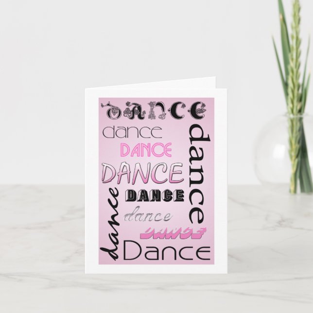 Carte de note multi de BLANC des textes de danse (Devant)