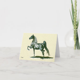 Carte de note noire de cheval de Saddlebred