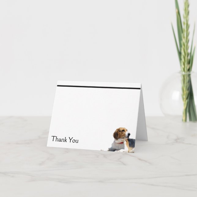 Carte de note noire de chien de beagle de brun et (Devant)