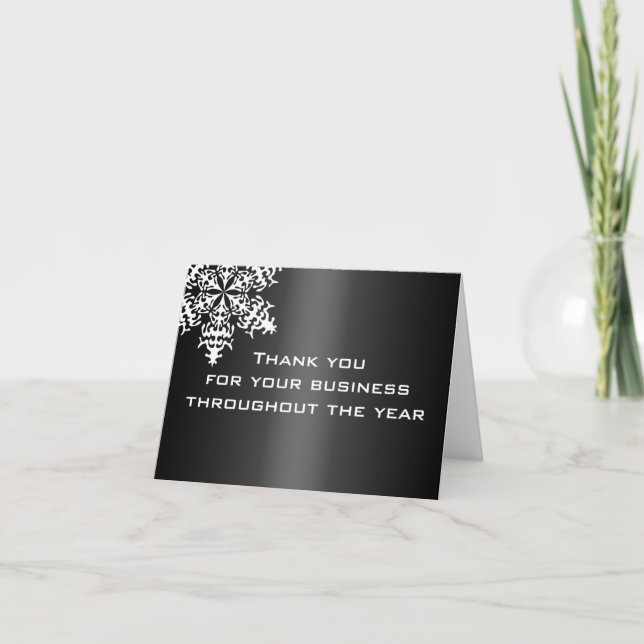 Carte de note noire et blanche de Merci d'affaires (Devant)