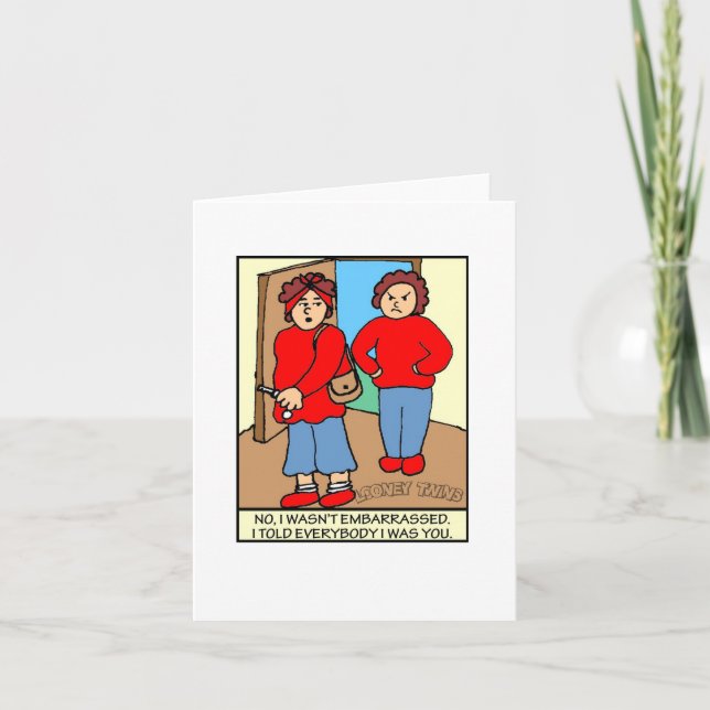 Carte de note non embarrassée Looney de jumeaux (Devant)