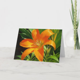 Carte de note orangée Tropical Lily Art