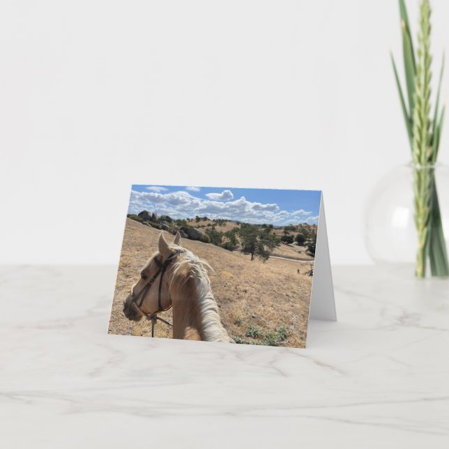 Carte de note, Palomino Horse et Ciel bleu (Devant)