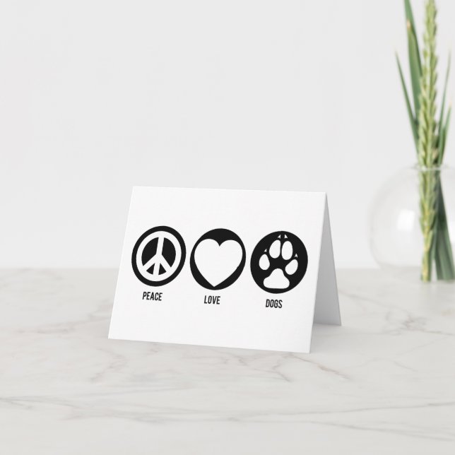 Carte de note Peace Love Dogs (Devant)