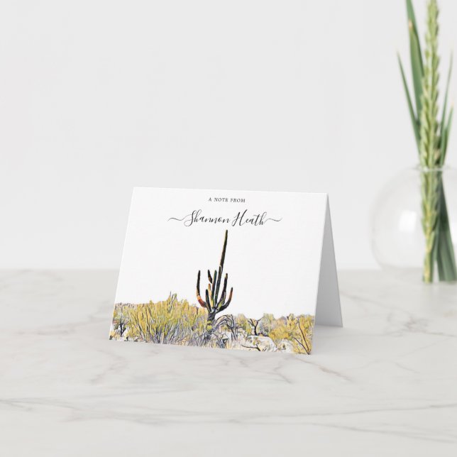 Carte de note personnalisée Arizona Desert Saguaro (Devant)