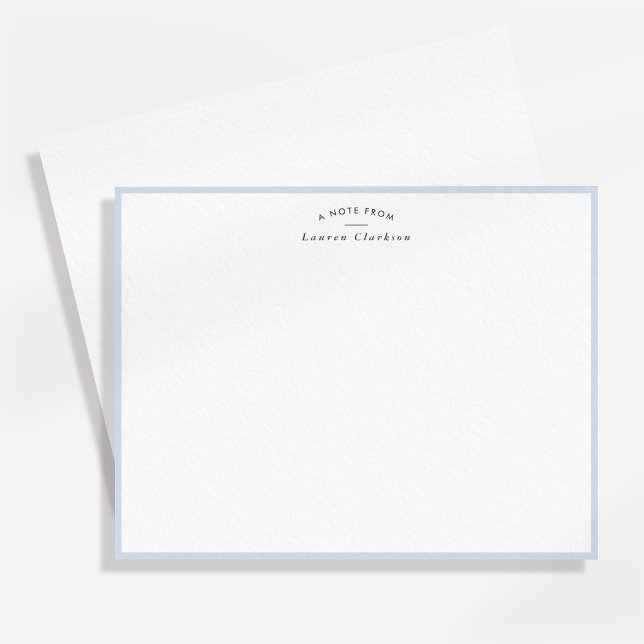 Carte de note personnalisée avec bordure bleu bébé (Créateur téléchargé)