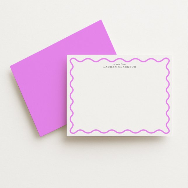 Carte de note personnalisée avec bordure ondulée m (Créateur téléchargé)