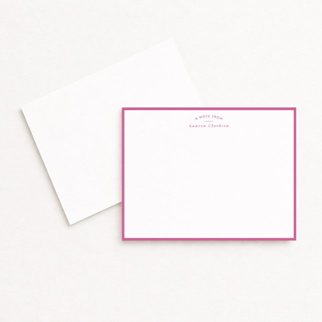 Carte de note personnalisée avec bordure rose mode (Créateur téléchargé)