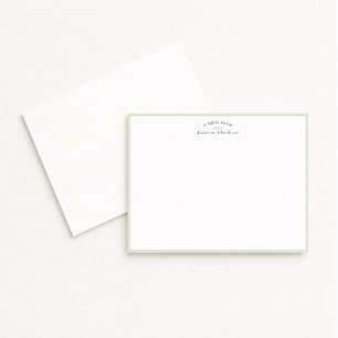 Carte de note personnalisée avec bordure vert saug