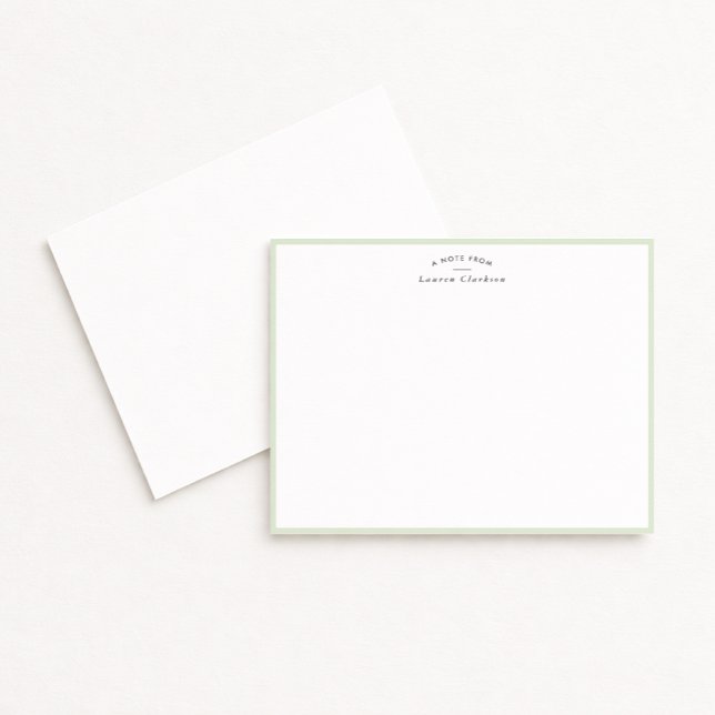 Carte de note personnalisée avec bordure vert saug (Créateur téléchargé)