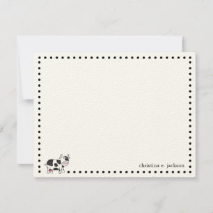 Carte de note personnalisée Cute Cow