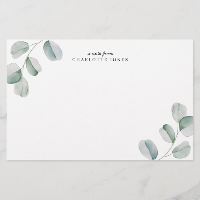 Carte de note personnalisée Eucalyptus (Devant)