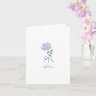 Carte de note personnalisée Hydrangea Bleu