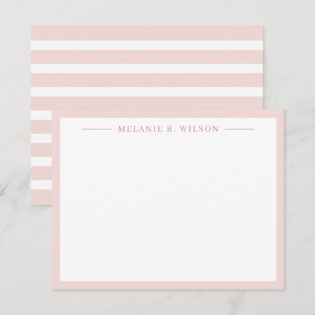 Carte de note personnalisée minimaliste rose pâle (Devant / Derrière)
