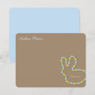 Carte de note personnalisée (R) Merci bleu de scie