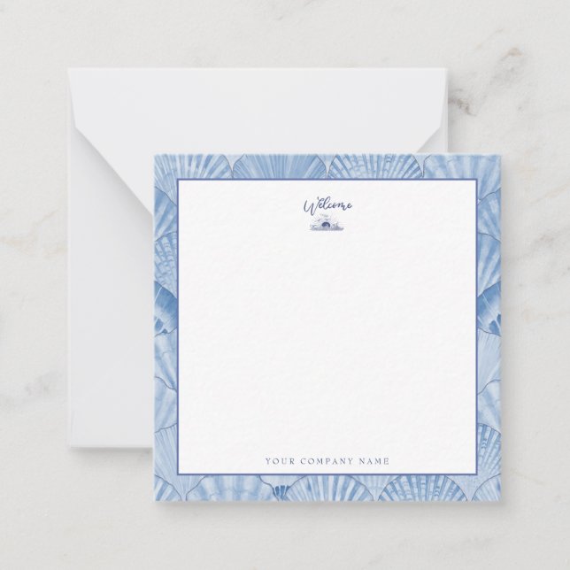Carte de note personnalisée Soft Blue Watercolor S (Devant)