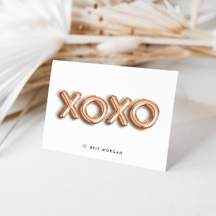 Carte de note personnalisée XOXO Rose Gold