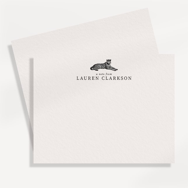 Carte de note personnelle Léopard minimal (Créateur téléchargé)