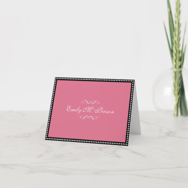 Carte de note personnelle vierge antique rose pers (Devant)