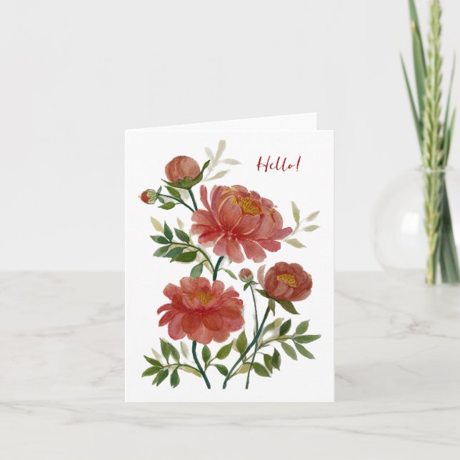 Carte de note Pink Peony pliée (Devant)